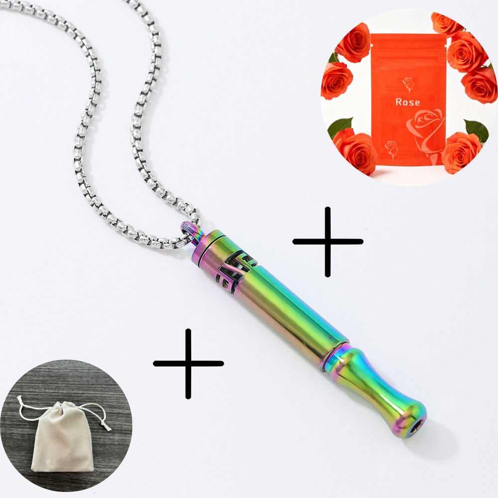 Trendy Geometric Pattern Meditation Necklace with Aromatherapy Pendant